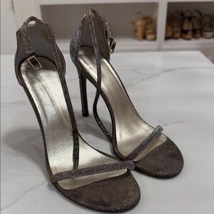 Stuart Weitzman Metallic Bronze Strappy Stiletto Sandals